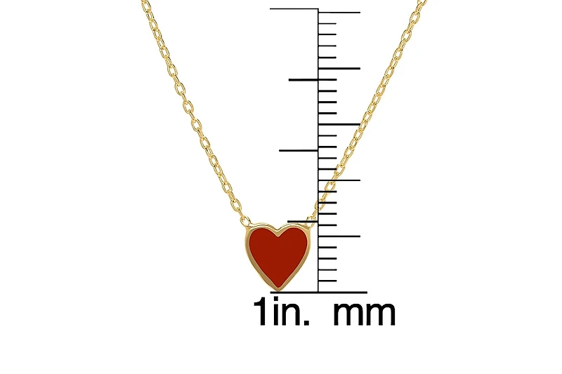 Lily Nily Enamel Heart Necklace in 14K