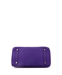 Pre-Owned HERMES Birkin 30 Handbag Purple Clemence with Palladium Hardware