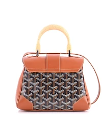 Pre-Owned Goyard Mini Saigon Top Handle Bag Coated Canvas with Leather