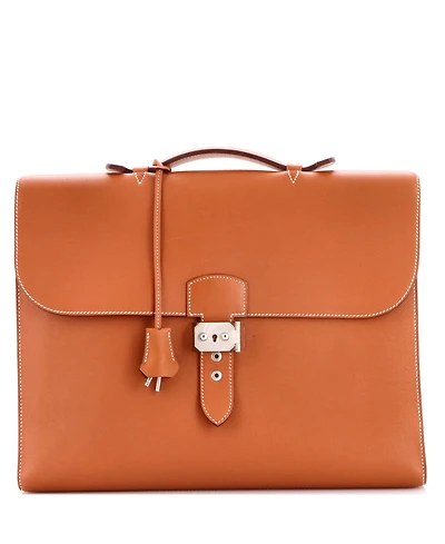 Pre-Owned HERMES Sac a Depeches Light 1-37 Briefcase Evercolor