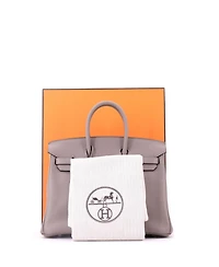 Pre-Owned HERMES Birkin 25 Handbag Grey Novillo with Palladium Hardware