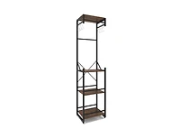 Slickblue Freestanding Coat Rack with 6 Hooks and 4 Storage Shelves