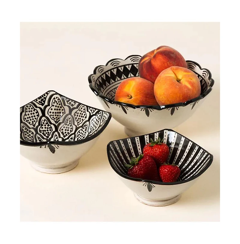 Verve Culture Ceramic Safi Set of 3 Nesting Bowls