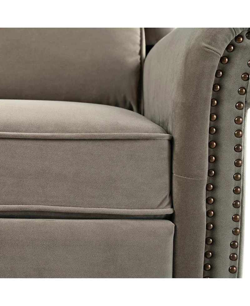 Clihome Velvet Swivel Rocking Chair, Modern Upholstered Glider Chair Adjustable Backrest Recline