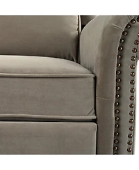 Clihome Velvet Swivel Rocking Chair, Modern Upholstered Glider Chair Adjustable Backrest Recline