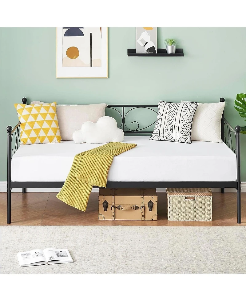 gaomon Daybed Frame with Headboard Heavy Duty Metal Slats Mattress Foundation Space-Saving Sofa Bed