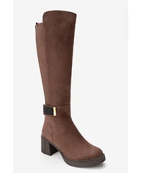 Prologue Shoes Moreni Stretch Buckle Block Heel Knee High Boot (Women)