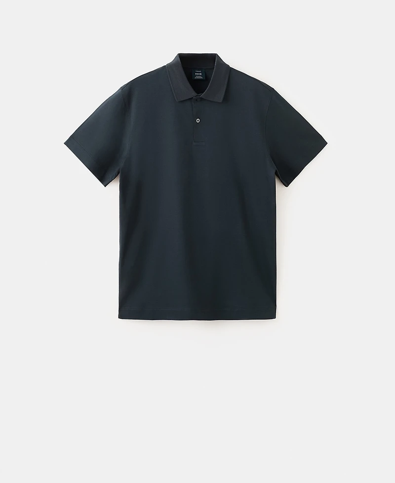 Mango Men's Cotton Fine-Knit Polo Shirt