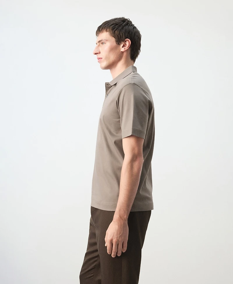 Mango Men's Cotton Fine-Knit Polo Shirt