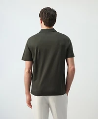 Mango Men's Cotton Fine-Knit Polo Shirt