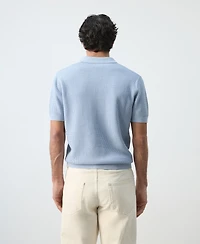 Mango Men's Cotton Knitted Structure Polo Shirt