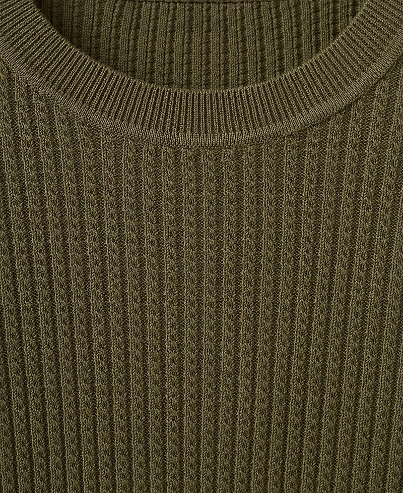 Mango Men's Fine Knit Microstructure Sweater