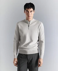 Mango Men's Comfort Stretch Zip-Up Sweater