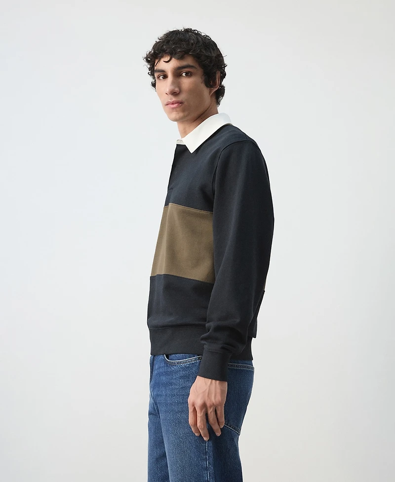Mango Men's Cotton Polo Sweatshirt