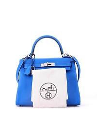 Pre-Owned HERMES Kelly 28 Handbag Evercolor with Palladium Hardware