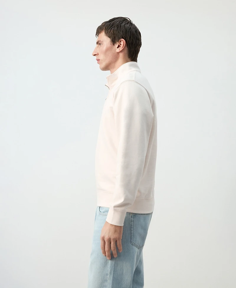 Mango Men's Cotton Zip-Neck Sweatshirt