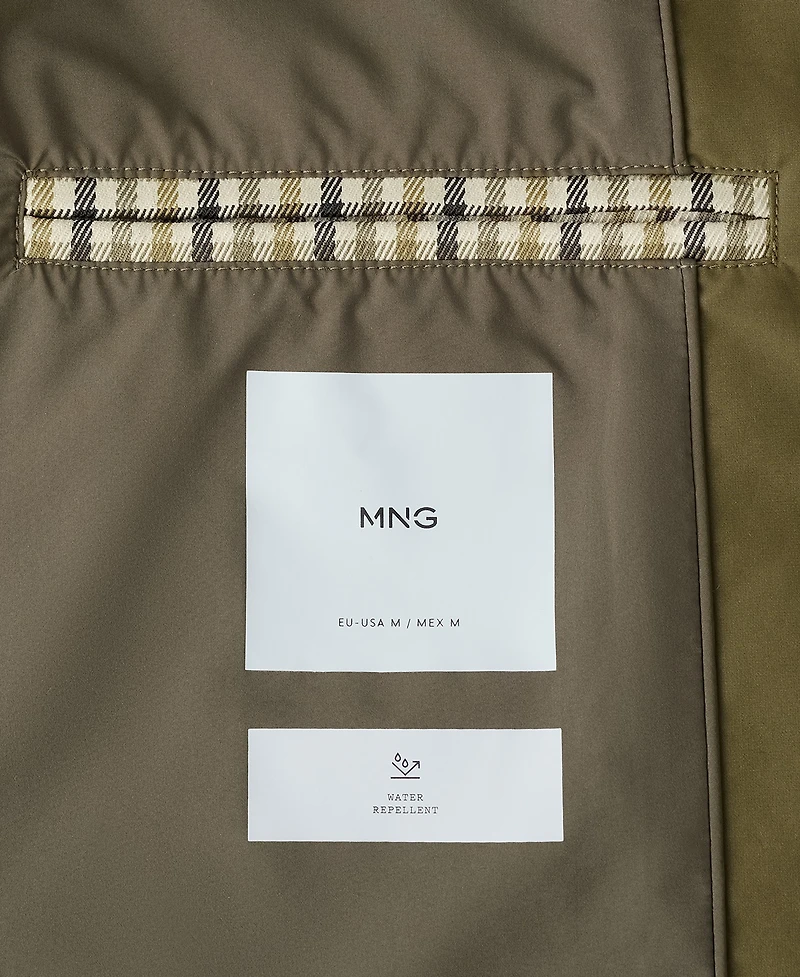 Mango Men's Removable Water-Repellent Parka