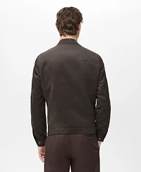Mango Men's Suede-Effect Biker Jacket