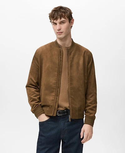 Mango Men's Suede-Effect Bomber Jacket