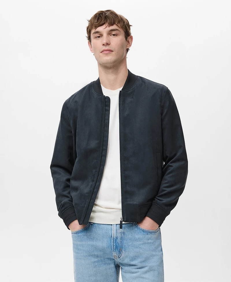 Mango Men's Suede-Effect Bomber Jacket