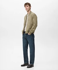 Mango Men's Suede-Effect Bomber Jacket
