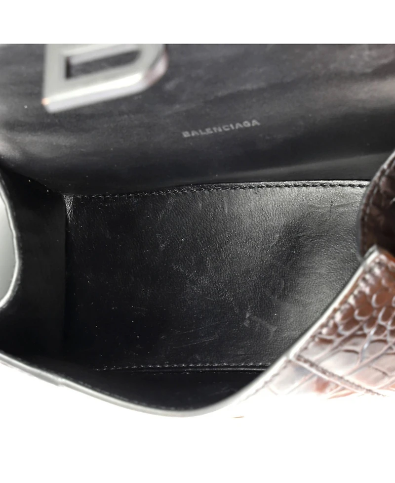 Pre-Owned Balenciaga Hourglass Top Handle Bag Embossed Leather