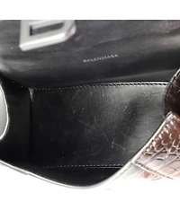 Pre-Owned Balenciaga Hourglass Top Handle Bag Embossed Leather