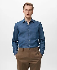 Mango Men's Cotton Denim Shirt