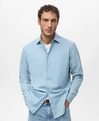 Mango Men's Cotton Denim Shirt