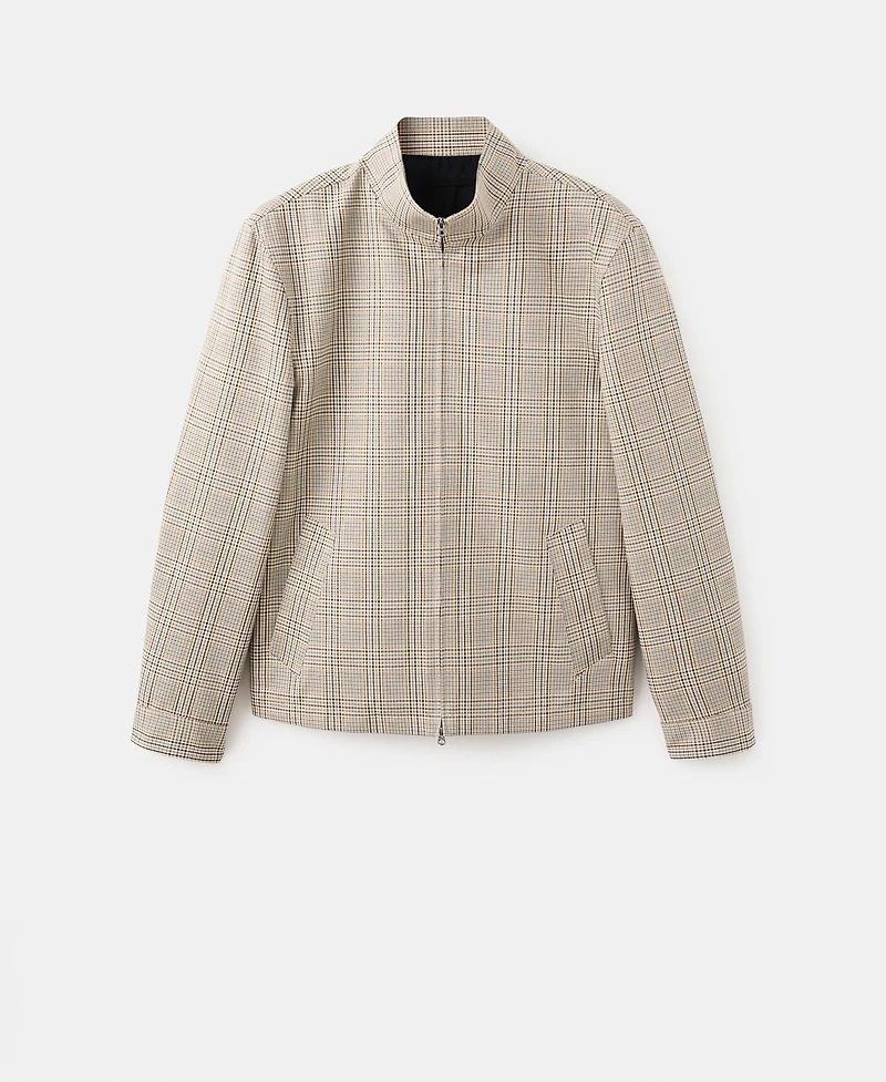 Mango Men's Prince of Wales Check Zip-Up Jacket