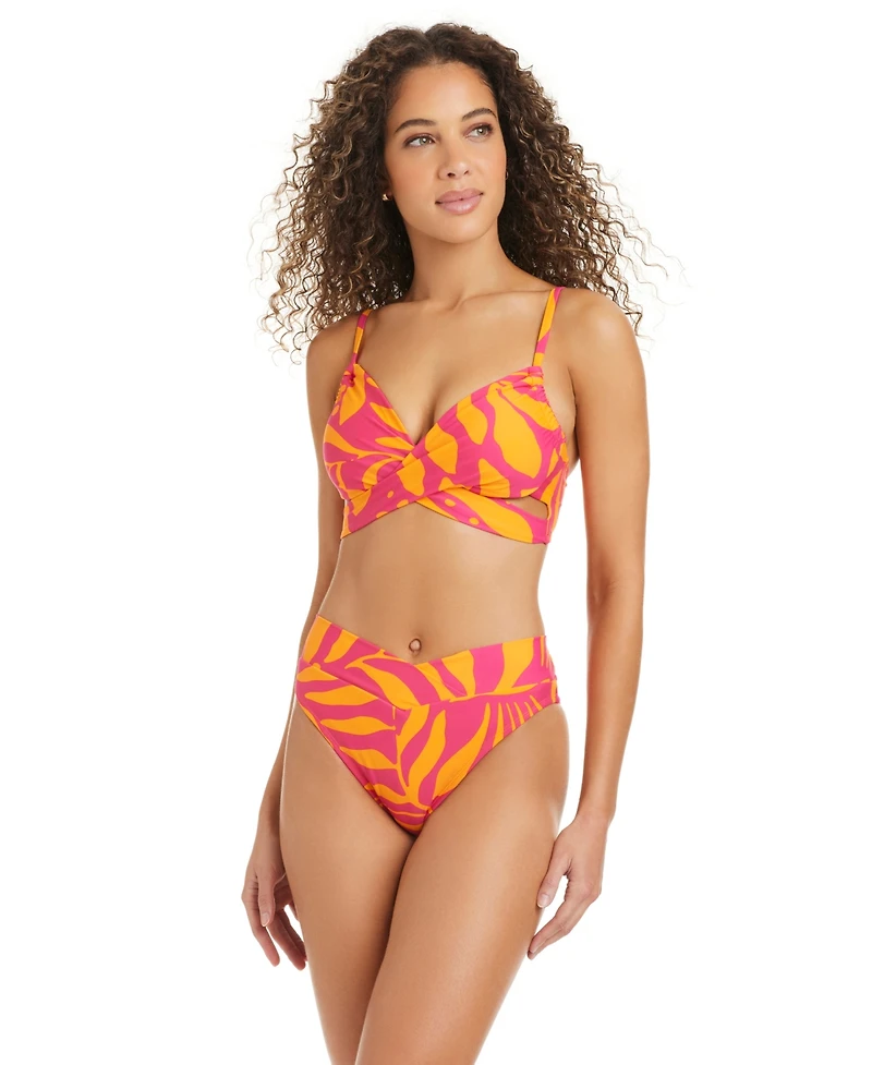 Bar Iii Women's V-Neck Bikini Top, Macy's Exclusive