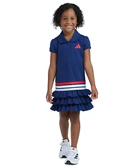 adidas Girls' 2T-6X Ribbed Polo Collar Dress