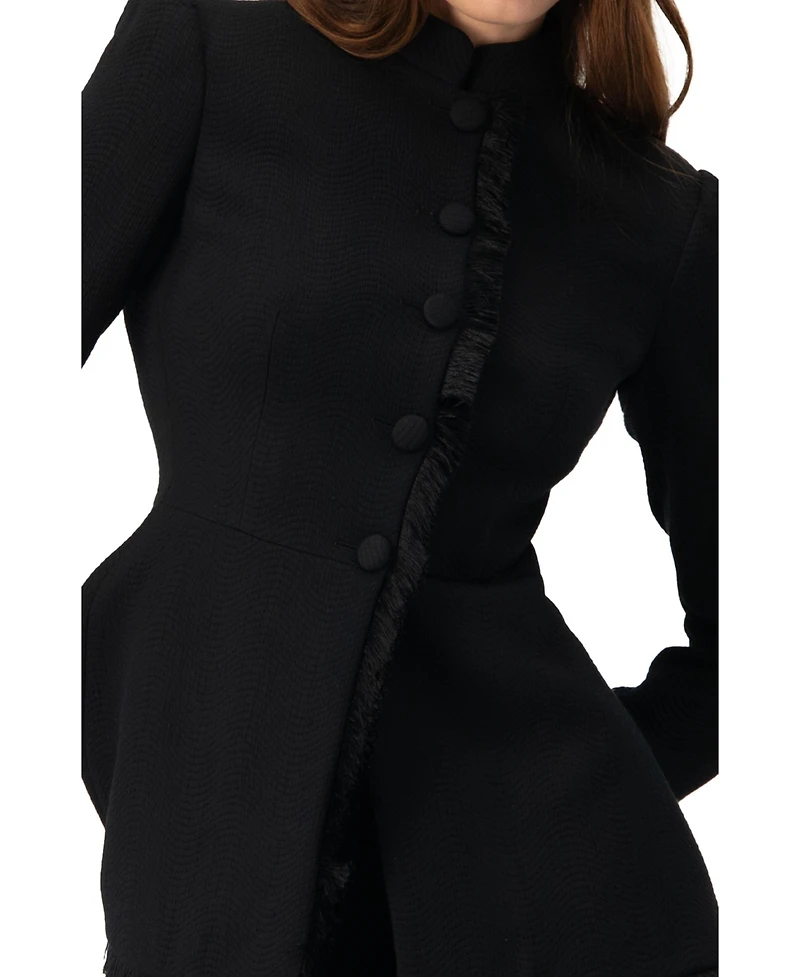 Ivonne Women's Blazer with Fringe Detail