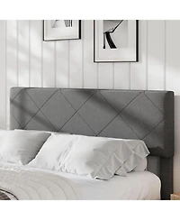 gaomon Noise-Free Upholstered Bed Frame – Full Size Platform with Diamond-Stitched Padded Headboard, Wooden Slats Support, Durable Mdf, Easy As