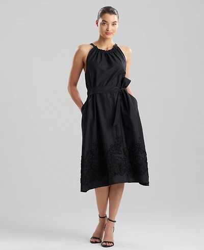 Natori Women's Carnation Embroidery Halter Neck Midi Dress