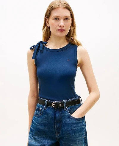 Tommy Hilfiger Women's Bow Detail Crewneck Tank Top