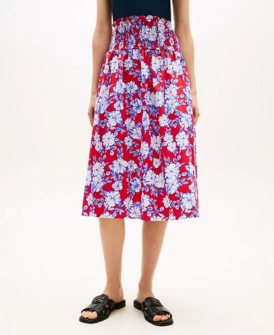 Tommy Hilfiger Women's Smocked Pull-On Midi Skirt