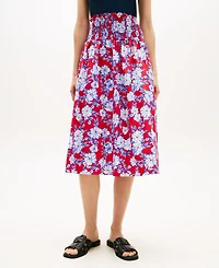 Tommy Hilfiger Women's Smocked Pull-On Midi Skirt