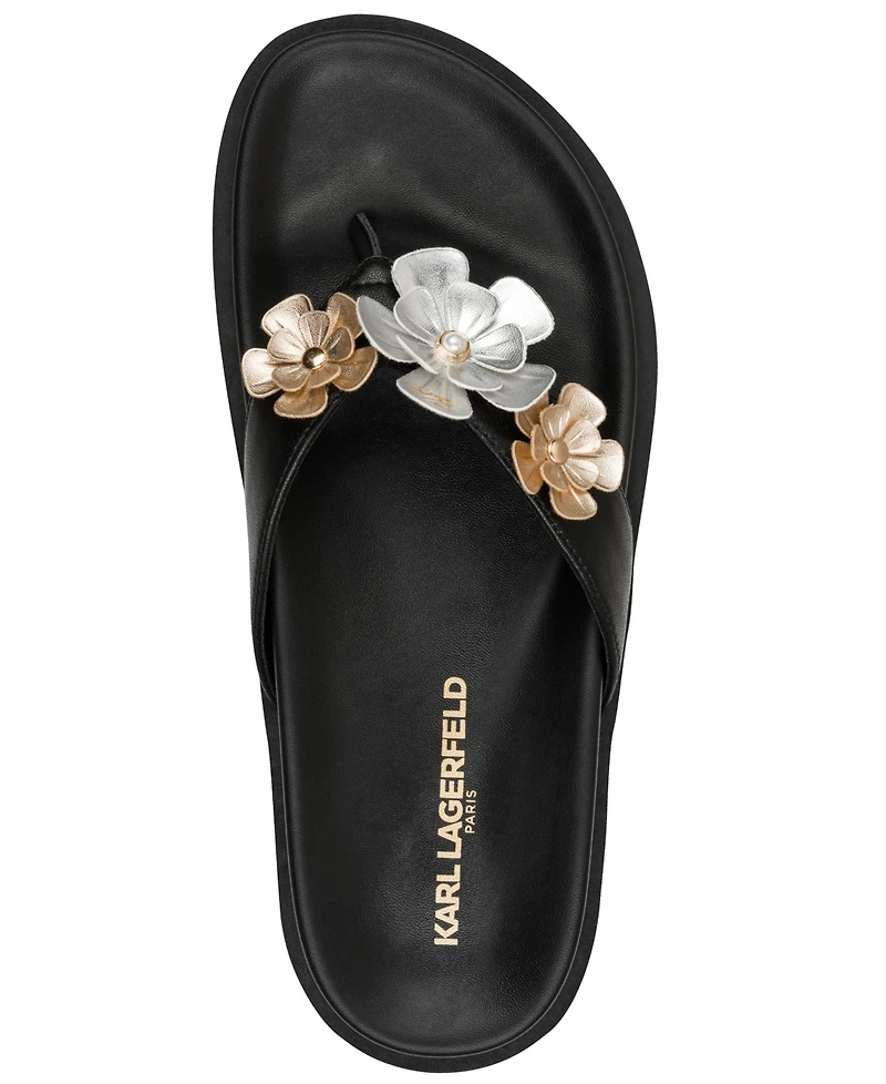 Karl Lagerfeld Paris Women's Hayze Fleur Flip Flop Sandals