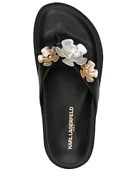 Karl Lagerfeld Paris Women's Hayze Fleur Flip Flop Sandals