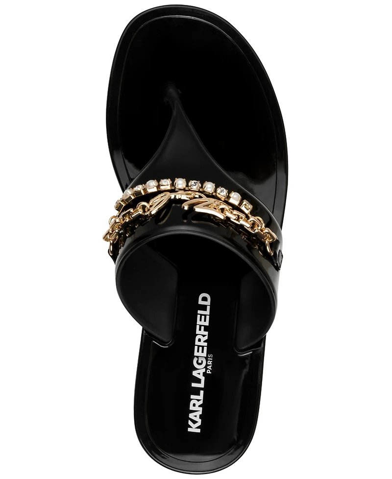 Karl Lagerfeld Paris Women's Vesperina Slip-On Flat Thong Sandals