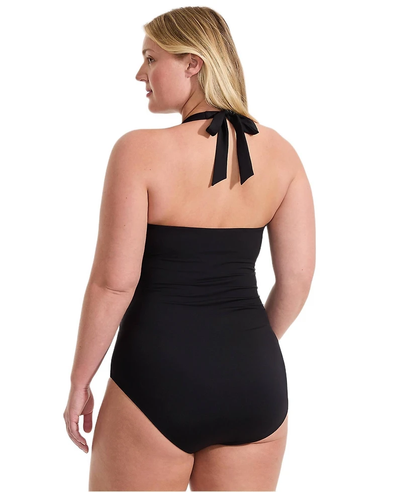 Lands' End Women's Knot Twist Halter One Piece