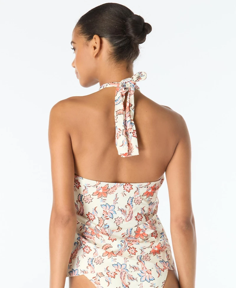 Vince Camuto Women's Cross-Over Printed Tankini Top