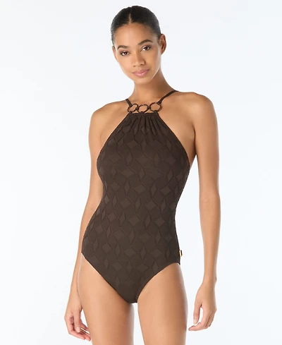 Vince Camuto Women's High-Neck One-Piece Swimsuit