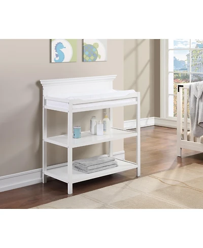 Flynama Modern Changing Table with Two Shelves and 4 Side Safety Rails for Nursery