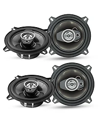 5Core Coaxial Car Door Speakers 5” 4Pcs 350W 4Ohm 2 Way Component Subwoofer Audio w Super Tweeter