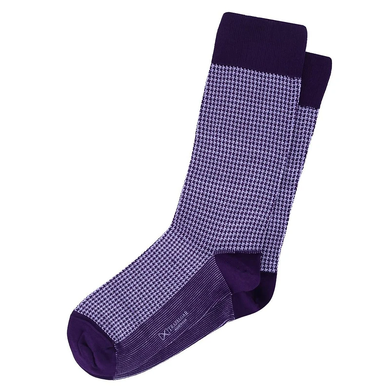 Trafalgar Men's Doyle Houndstooth Design Mercerized Cotton Mid-Calf Socks