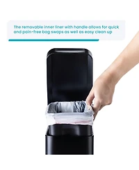 Home Zone Living 1.3 Gallon Slim Stainless Steel Trash Can with Step on Pedal and Soft Close Lid