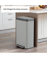 Home Zone Living 19 Gallon Large Kitchen Trash Can with Soft Close Lid, Liner-Free Stainless Steel Body