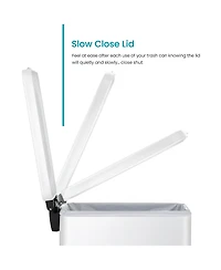 Home Zone Living 4 Gallon Slim Stainless Steel Kitchen Trash Can with Step Pedal and Soft Close Lid.